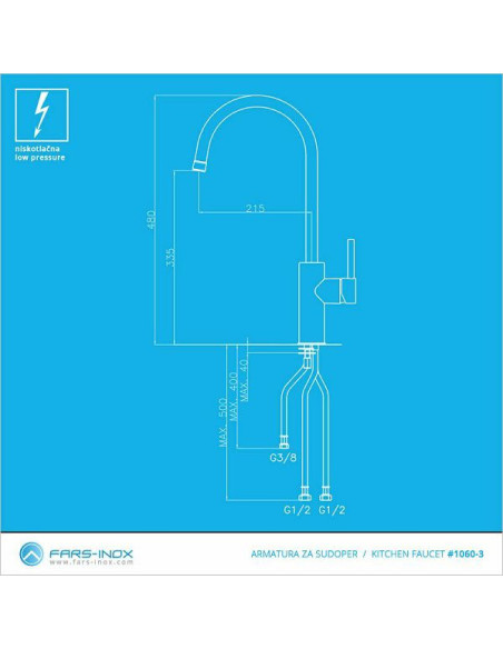 Slavina Fars-Inox 1060-3 NT