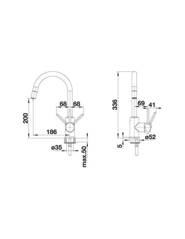 Slavina Blanco Mida-S VT SILGRANIT™-Look
