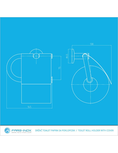 Držač toalet papira Fars-Inox s poklopcem
