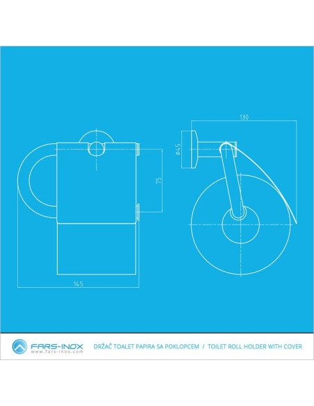 Držač toalet papira Fars-Inox s poklopcem