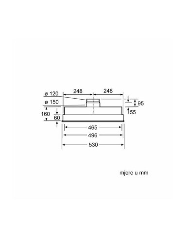Napa Bosch DHL555BL (618m3/h) - dubina 38cm