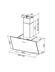 Napa Faber Tweet EV8 LED BK A55 (700m3/h) 2