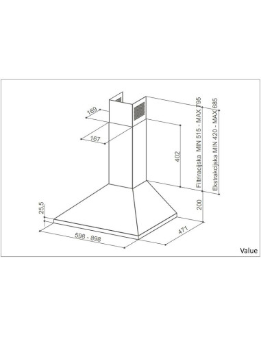 Napa Faber Value SL X A60 (370m3/h)