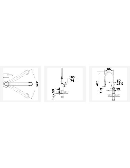 Slavina Blanco Catris-S VT mat crna 525793