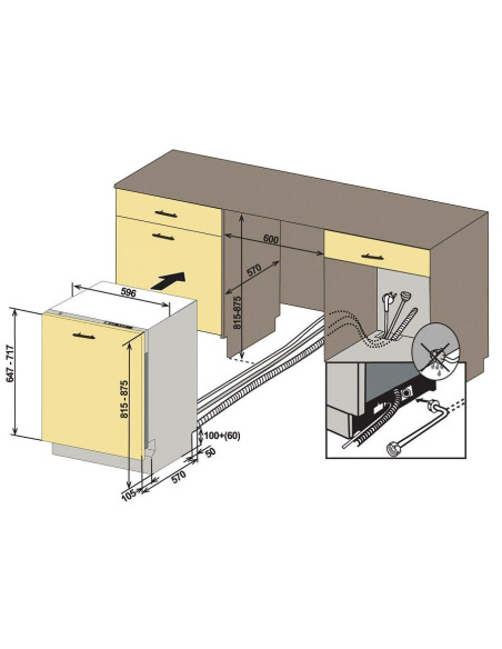 Ugradbena perilica posuđa Končar PP60I.L5N