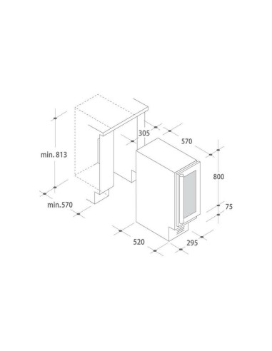 Podpultni hladnjak za vino Candy CCVB30/1