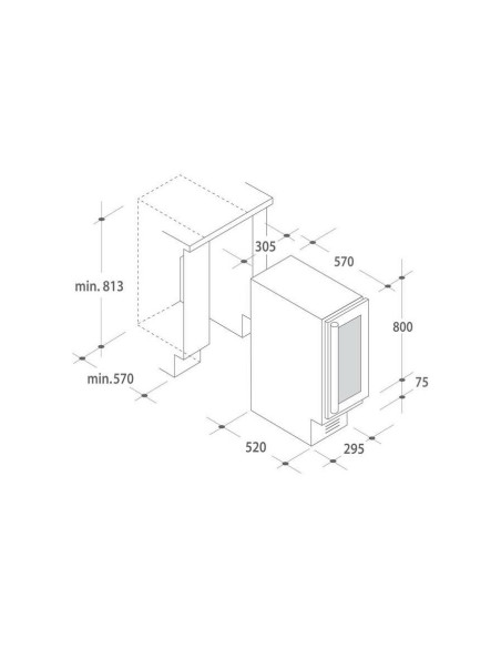 Podpultni hladnjak za vino Candy CCVB30/1