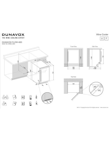 Podpultnii hladnjak za vino Dunavox DAUF-46.145DB