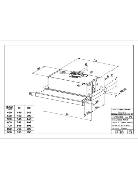 Napa Faber Flexa NG Glass M6 W A60 (310m3/h) 315.0635.107