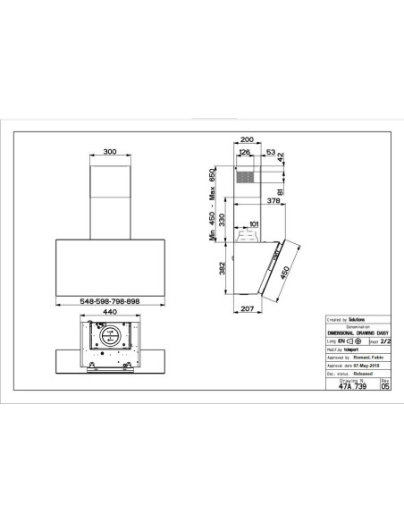 Napa Faber Daisy + BK A55 (720m3/h) 330.0612.373