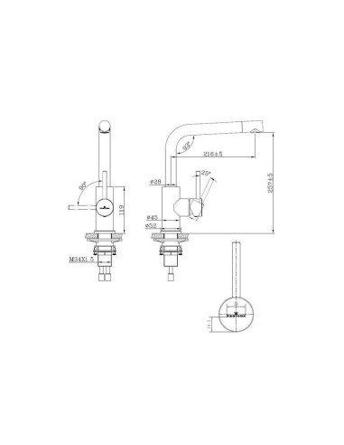 Slavina Reginox Somo četkani čelik VT