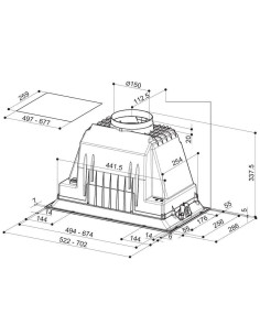 Napa Faber Inka Plus HCS BK A70 (580m3/h) 305.0628.323 2