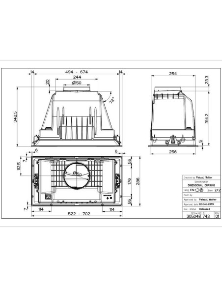 Napa Faber Inka Plus HCS BK A70 (580m3/h) 305.0628.323