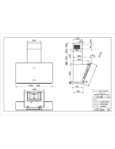 Napa Faber Glam-Light Zero Drip BK A80 330.0615.676