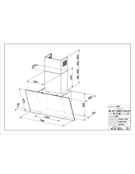 Napa Faber Glam-Light Zero Drip Plus BK M A80 330.0615.735