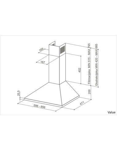 Napa Faber Value SL X A90 (370m3/h) 320.0557.534