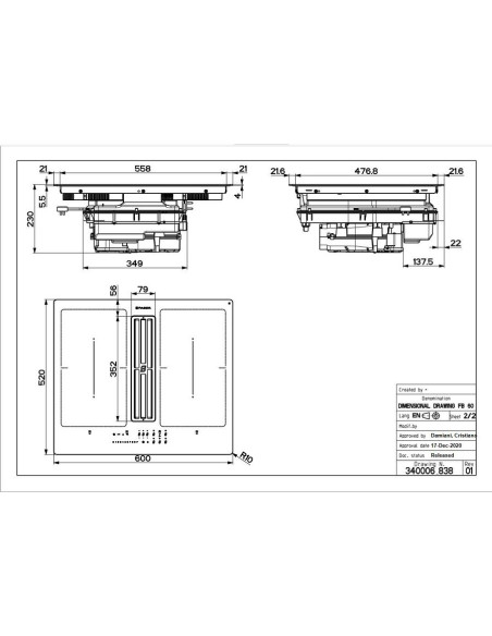 Ploča s napom Faber Galileo Smart BK A600 340.0627.227