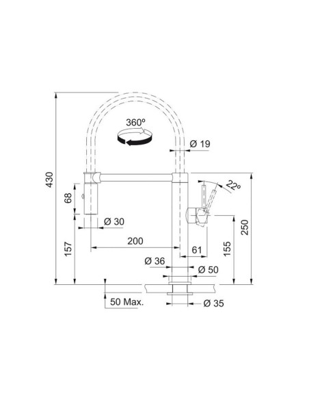 Slavina Franke Pescara-D L VT inox 115.0472.960