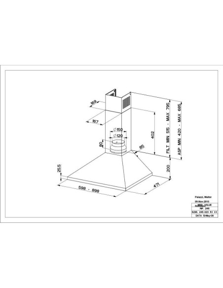 Napa Faber Value PB BK A90 (430m3/h) 320.0557.544