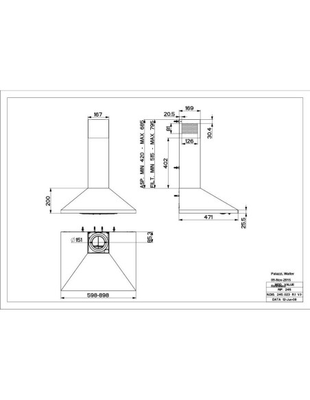 Napa Faber Value PB BK A90 (430m3/h) 320.0557.544