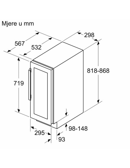 Podpultni hladnjak za vino Bosch KUW20VHF0