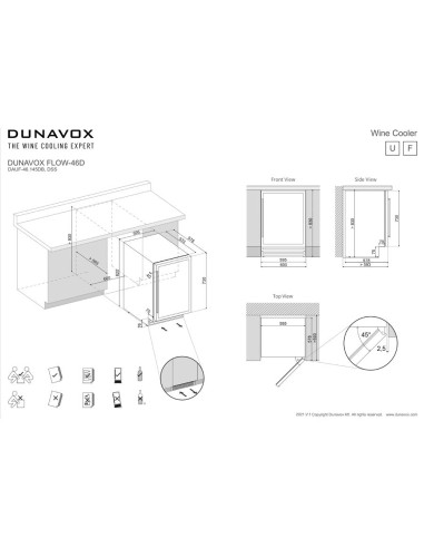 Podpultni hladnjak za vino Dunavox DAUF-46.145DSS