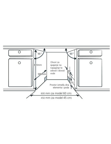 Ugradbena perilica posuđa Končar PP45USM6